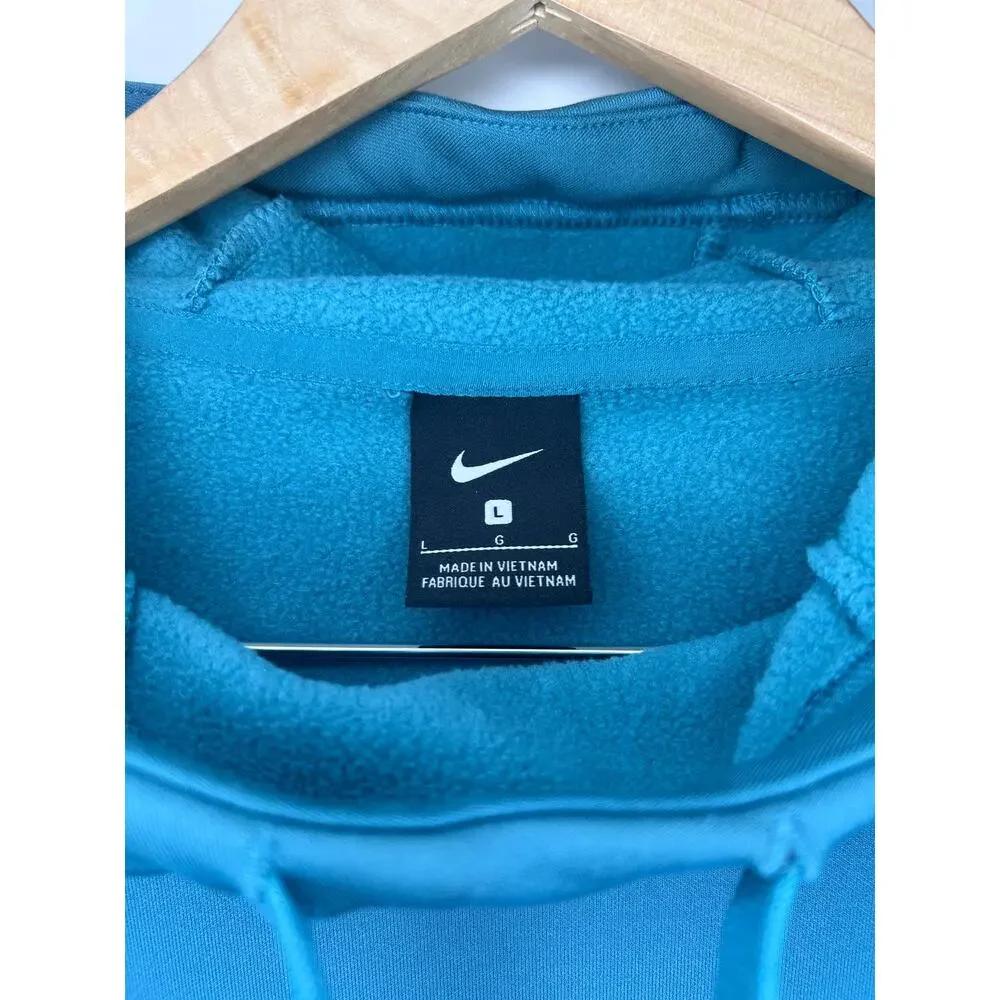 Nike Men's Performance Fleece Hoodie Teal Stretch Pullover Large